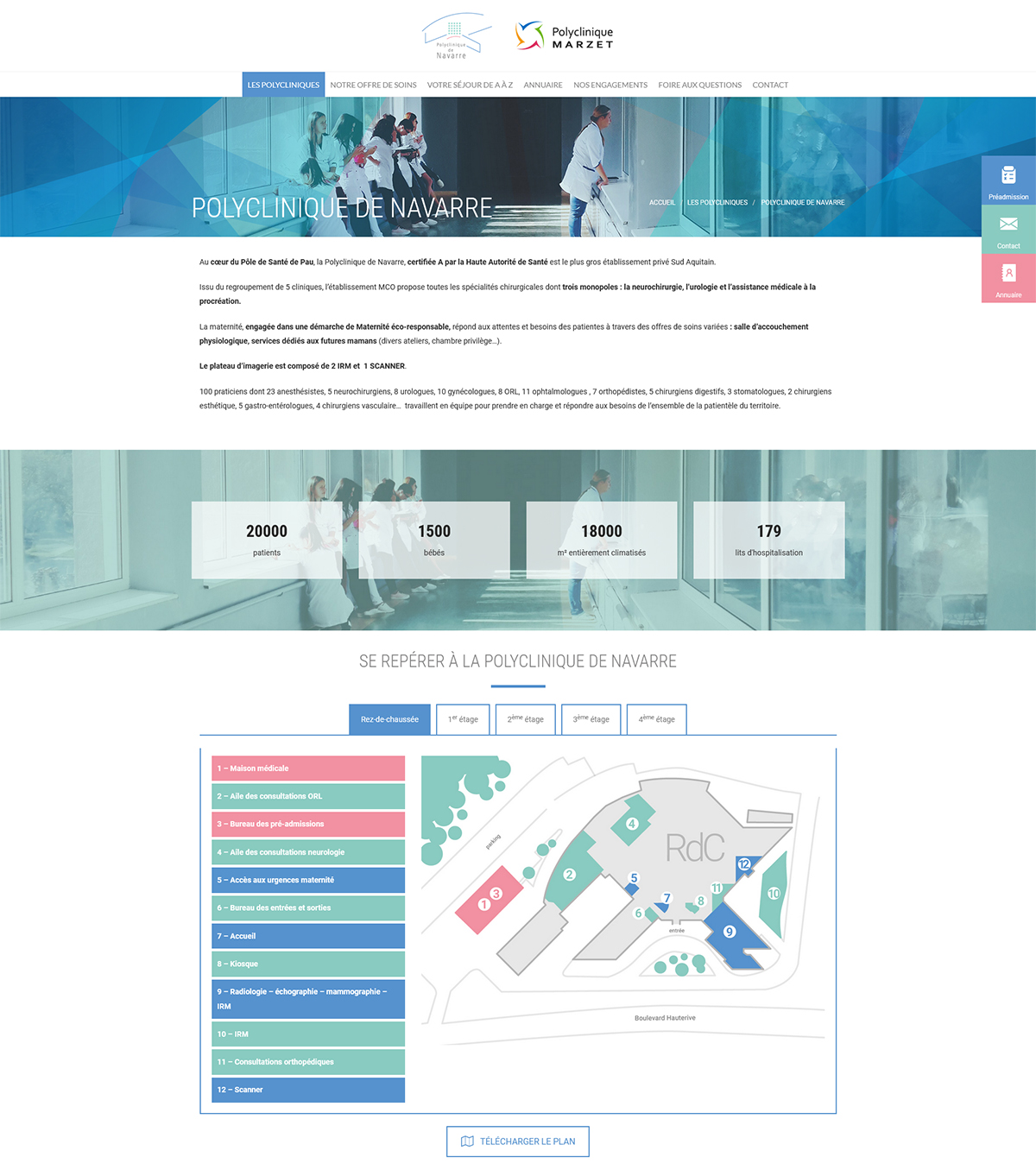 Site web - Polycliniques de Navarre et Marzet
