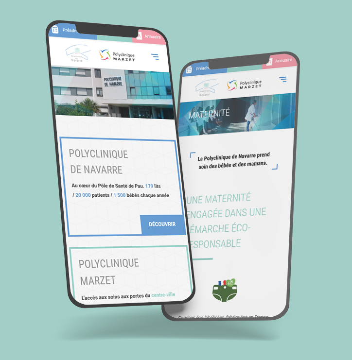 Site web - Polycliniques de Navarre et Marzet
